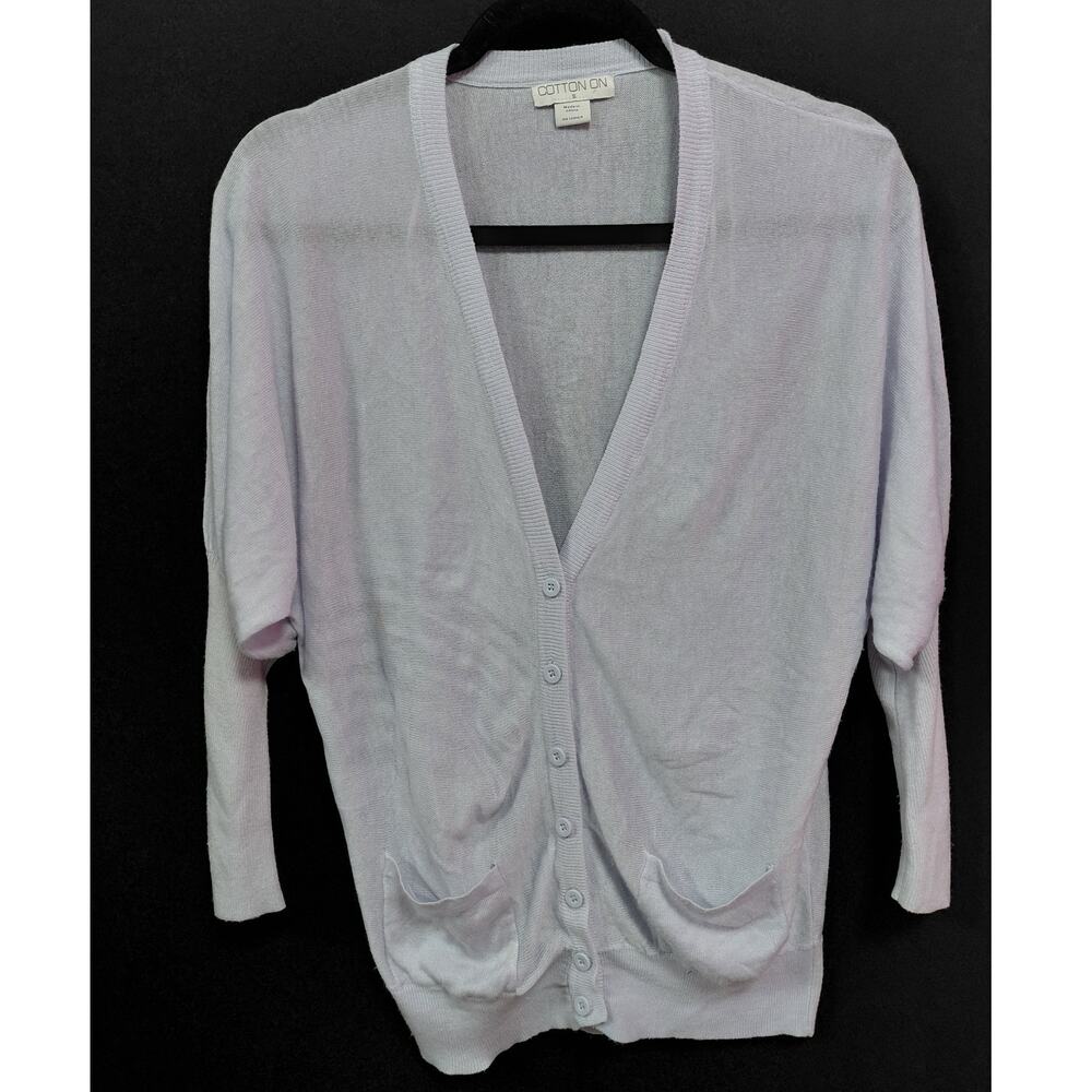 Cotton On Cardigan White Solid Knit Women Size S